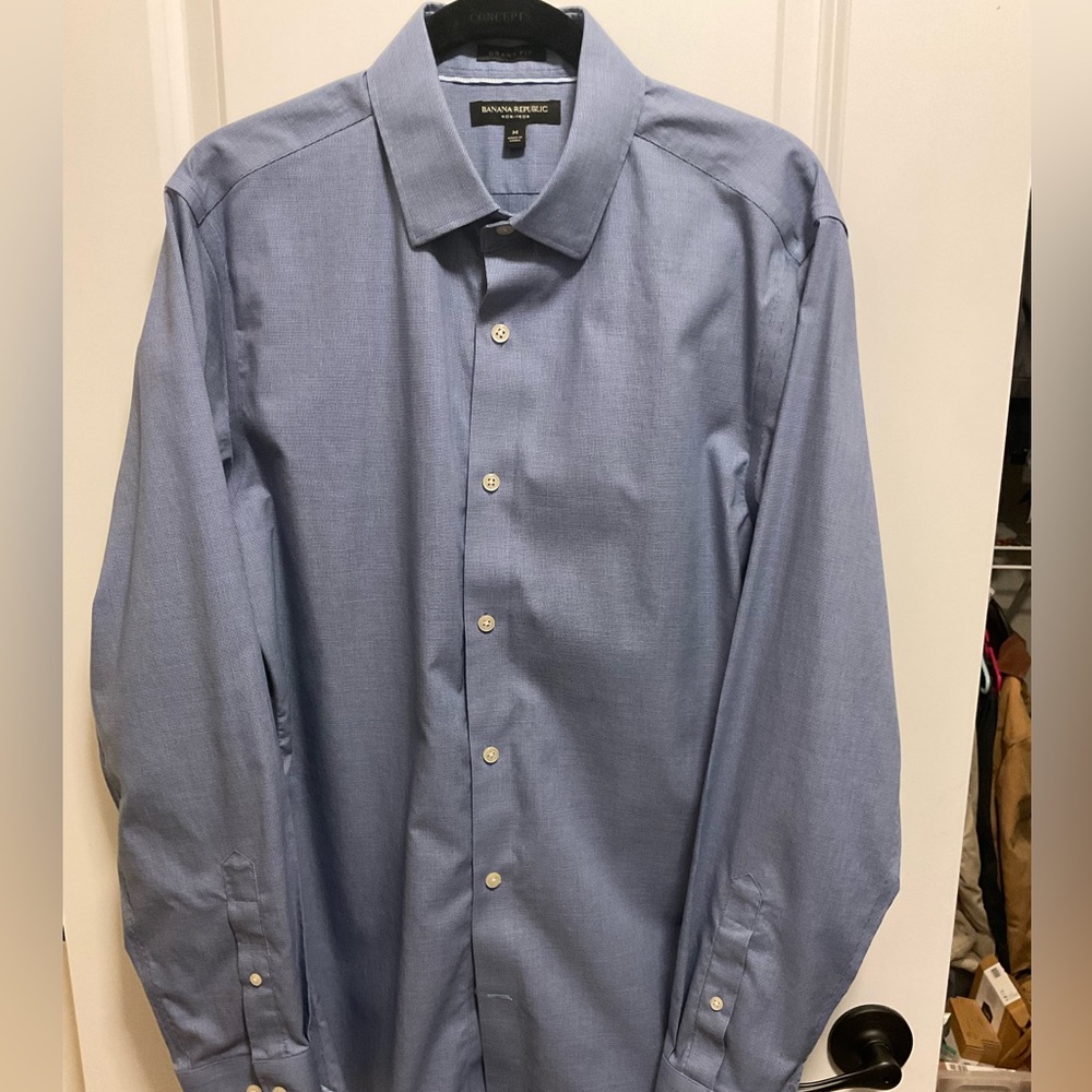 Banana republic, dress, shirt, size medium, noniron, Grant fit